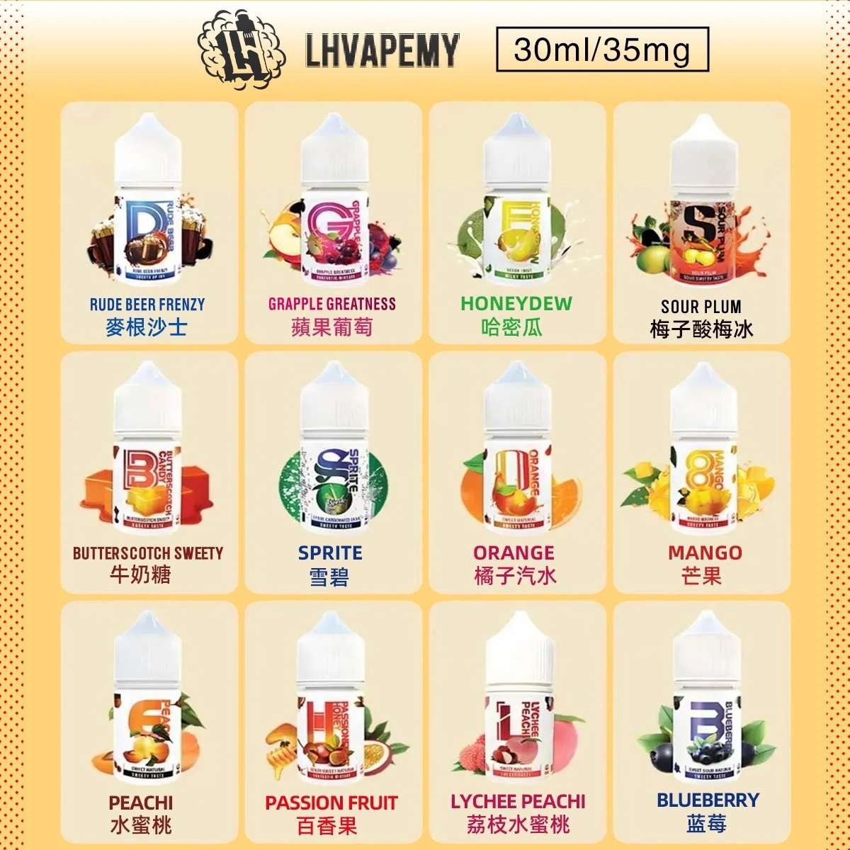 【LH煙油】馬來西亞LH VAPEMY煙油30ML/35MG | 12種口味 | 原裝進口 | 現貨供應:圖片 2